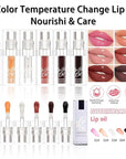 Hydrating Lip Glow Oil for Women, Color Changed Lip Plumper Gloss Moisturizing Nourishing Black Big Brush Head Lip Oil Smooth Lip Liner Stain for Lip Makeup Care and Dry Lips (black, 1 pcs)