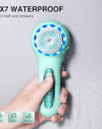 Face Scrubber Exfoliator,Facial Cleansing Brushes Rechargeable IPX7 Waterproof with 5 Brush Heads,Electric Face Spin Brush for Exfoliating, Massaging and Deep Cleansing (Mint Green)