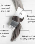 FOUR REASONS Color Mask - Graphite - (27 Colors) Toning Treatment, Color Depositing Conditioner, Tone & Enhance Color-Treated Hair - Semi Permanent Hair Dye, Vegan and Cruelty-Free, 6.76 fl oz