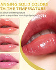 Transferproof Color Changing Lipstick, Gold Crystal Ph Lipstick Color Changing Lipsticks for Women Girls, Temperature Change Moisturizer,Long Lasting 24 Hours Moisturizing Glossy Shine Lip Gloss(2Pcs)