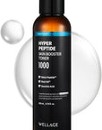 WELLAGE Hyper Peptide Skin Booster Face Toner - Korean Facial Astringent for Anti-Aging, Wrinkle Improvement, Elasticity Enhancement with Botul-Peptide, K-Beauty Skincare, 6.76 fl.oz.