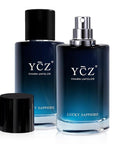 Ycz Lucky Men's Eau De Parfum New Round Box Packaging,1.7oz(50ml),Long Lasting EDP Men.Making it the ideal gentlemen’s gift (2-Pack)