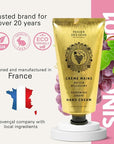 Panier des Sens - Hand Cream for Dry Cracked Hands - Grape Hand Lotion with Shea Butter & Grape Seed Oil - Vitamin E Skin Moisturizer with 97% Natural Ingredients - Made in France, 2.5 fl oz