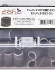 PANA 100 Pieces Nail Sanding Bands Professional Nail Manicure Great Fit for Nail Drill Bits for Acrylic Nails (150 Grit, Black)