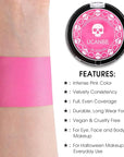 UCANBE Pink Face Body Paint Makeup Foundation, Professional Waterproof Cream Greasepaint, Non-Toxic Face Painting Kit for Halloween Makeup, Sugar Skull SFX Cosplay, Special Effects Costume & Parties