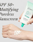 MAKEPREM No Sebum Sun Cream UV Defense SPF 50+ PA++++ Reef-safe, Ocean Friendly Sunscreen Sunblock - 1.7 Fl Oz, UV Protection Non-nano