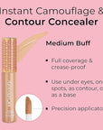 MCoBeauty Instant Concealer Camouflage & Contour, Medium Buff,