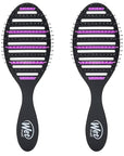 Wet Brush Refresh and Extend Speed Dry Black Detangling Hair Brush -Vented Design Ultra Soft HeatFlex Bristles Are Blow Dry Safe -Removes Dirt Excess Oils & Impurities-Charcoal Bristles (Pack of 2)