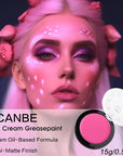 UCANBE Pink Face Body Paint Makeup Foundation, Professional Waterproof Cream Greasepaint, Non-Toxic Face Painting Kit for Halloween Makeup, Sugar Skull SFX Cosplay, Special Effects Costume & Parties