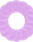 SUNLAND Reusable Makeup Remover Pads for Face,Eye,Lips 16 Pack Microfiber Face Cleansing Gloves Washable with Laundry Bag and Travel Bag Rounds Toner Pads(Round 3.15inchx16 Purple)