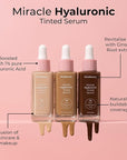 MCoBeauty Miracle Hyaluronic Tinted Serum, 3-ight/Medium, Hydration & Free Cosmetics 4 L