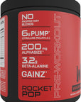 Bucked Up - Woke - HIGH STIM Pre Workout - Best Tasting - Focus Nootropic, Pump, Strength and Growth, 30 Servings (Rocket Pop)