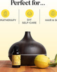 Pure Lemon Essential Oil - Invigorating Lemon Oil for Diffuser Aromatherapy Cleaning & Beauty DIYs for Hair Skin & Nails - Premium Grade Vegan Non-GMO in Glass Bottle for Aromatherapy & Wellness