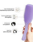 Tangle Teezer Ultimate Detangler Curly Hair Brush, Dry & Wet Hairbrush, Reduces Frizz & Breakage, for 3C to 4C Curly Hair Types, Purple Passion