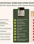 Beef Tallow for Skin - Tallow And Herbal Balm For Face - Tallow Face Moisturizer - Beef Tallow Moisturizer - Tallow Balm - Grass Fed Beef Tallow For Skin - Tallow Face Cream Lotion (5.0, Herbal-Rose)