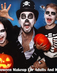 MEICOLY Black White Face Body Paint Stick Set,Waterproof Face Paint Stick for Adults and Kids,Clown White Makeup,Face Painting for Halloween SFX Skull Zombie Skeleton Goth Makeup
