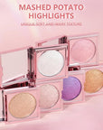 MAEPEOR Face Highlighter Palette 8 Colors Smooth Shimmer Champagne Powder)