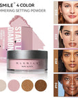 AKARY Dark Brown Translucent Setting Powder, Shimmer Finishing