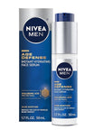NIVEA MEN Age Defense Instant Hydrating Face Serum for Dry Skin, With Pro-Retinol and Hyaluronic Acid, Facial Serum Helps Reduce Look of Fine Lines and Wrinkles, 1.7 Fl Oz Bottle