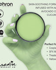 Mehron Makeup Paradise Makeup AQ Pro Size | Stage & Screen Performance, Face & Body Painting, Beauty, Cosplay, and Halloween | Water Activated Face Paint, Body Paint 1.4 oz (40 g) - Pastel Green