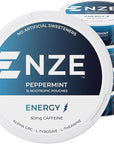 NZE Caffeine Nootropic Pouches (Peppermint) - Nootropic Energy Pouches with 50mg Caffeine, Alpha GPC, L-Tyrosine & L-Theanine with No Sugar or Artificial Sweeteners - 15 Nicotine Free Pouches Per Can