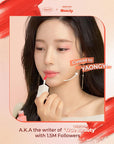 AMTS Webtoon True Beauty - 02 Some Sweet | Coral Lip Tint Stain | High Pigment Liquid Shine Non-Sticky Long-Wearing Long-Lasting | Korean Webtoon True Beauty Cute Coral Makeup