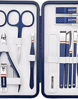 Nail Clippers Set - 19 Piece Manicure & Pedicure Kit, Stainless Steel Fingernail & Toenail Tools with Luxurious Travel Case for Men & Women