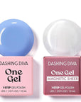 Dashing Diva One Gel Color & Magnetic Topper Duo - Birdie & Silver Glitter Topper - 3-in-1 Base Coat, Nail Color & Top Coat - Gel Nail Polish Set