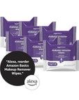Amazon Basics Make Up Remover Wipes, Night Calming, 25 Count, Pack of 6 (Previously Solimo)