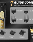 Ufree Hair Clippers for Men, Professional Clippers and Trimmers Set, Cordless Clippers for Hair Cutting, Beard Trimmer, Barber Clippers, Rechargeable Electric Shaver, Gifts for Men, Black Gold