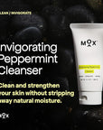 Mox Skincare Hydrating Mint Face Cleanser (3.4 oz) | Exfoliating Daily Face Wash | Unclog Pores with Salicylic Acid