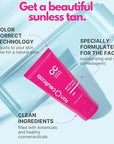 Tanceuticals Facial Self Tanner - CC Self Tanning Lotion for Face Gives Natural, Long Lasting Sunless Tan - Fresh Coconut Scent - Won’t Clog Pores or Cause Acne - Easy to Apply - Dark Shade 1.7 oz