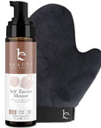 Self Tanner Tanning Mousse Kit - USA Made with Natural & Organic Ingredients, Self Tanner Mousse and Mitt, Tan Kit, Fake Tan Tanning Foam, Fair to Medium, Sunless Tanners Best Sellers