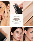 Long-Lasting Concealer Foundation Stick, Full Coverage Foundation Stick, Contouring foundation, Cover Blemishes for All Skin Types (NATURAL)