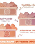 I'M MEME Blusher Palette - Afternoon Tea_Fruit FLavor | Soft Pink, Peach, Lavender, 3 Shades Palette, Matte Powder, Face & Cheeks, For All Skin Tones, Powdery Finish, Lightweight Formula, 0.4 Oz
