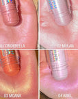 Chubby Cream Highlighter Stick for Face, Glitter Eyeshadow Peach Shimmer