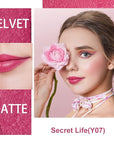 Oulac Rose Pink Matte Lipstick for Women, Lipstick & Blush Duo,Soft Creamy Satin Finish Lipsticks, Moisturising Formula, Rich Color Lips, Highly Pigmented, Rose Oil, Vegan & Cruelty-Free| 3.6g (Y07)