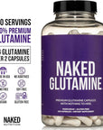 Naked L-Glutamine Muscle Recovery Capsules, 1000mg, 240 Count, Made in The USA, Non-GMO, Gluten and Soy Free