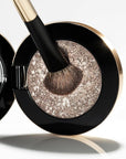 MAKE Beauty Multi-Chromatic Eye Shadow. Metal Reflecting Luminous Foil Finish Creamy, Buildable, Dimensional Long-wear, Crease-proof Powder Eyeshadow, Multichrome Shade - Quartz, Taupe