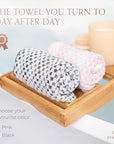 Dermaglow Exfoliating Towel-Dual Texture Washcloth for All Skin Types-Easy to Use Japanese Exfoliating Shower Towel for Women & Men- Body Scrubber Wash Cloth