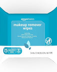Amazon Basics Hydrating Makeup Remover Wipes, 25 wipes