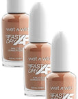 wet n wild Fast Dry AF Nail Polish Color, Fall Brown Sorry, I'm Latte | Quick Drying - 40 Seconds | Long Lasting - 5 Days, Shine (Pack of 3)