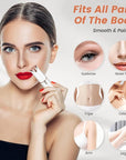 Facial Hair Remover for Women- as Seen on TV Painless Face Shaver -Mini Hair Remover, Electric Razor Shaver Portable Bikini Epilator for Lips, Chin(White+2 Heads)