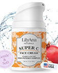 LilyAna Naturals Face and Neck Moisturizer for Women and Men - Moisturizer Face and Neck Cream for Dry Skin and Dark Spot Brightening (Super C, 1.7oz)
