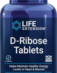 Life Extension D-Ribose Tablets, Plus Calcium, Helps Maintain Healthy Energy Levels in Heart and Muscle, Encourages The Production of ATP, Gluten-Free, Non-GMO, Vegan, 100 Vegetarian Tablets