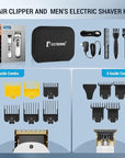 BESTBOMG® Hair Clippers & Trimmer Ceramic T-Blade Cordless Haircut Sets Rechargeable 2000mAh/1200mAh with 10 Guide Combs & for Men/Father/Husband/Boyfriend