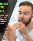 Facial Hair Small Grooming Scissors For Men Women - Eyebrow, Nose Hair, Mustache, Beard, Eyelashes, Ear Trimming Kit - Curved and Rounded Safety Tip Clippers For Hair Cutting- 2PCS Black