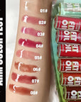 4 Colors Fat Oil Lip Gloss, Lip Oil Lip Glaze Hydrating Lip Glow Oil Big Brush Head Moisturizing Lip Gloss, Shiny Transparent Tinted Plumping Lip Oil Long Lasting Nourishing Non-sticky (08#)