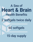 Life Extension Super Omega-3 EPA/DHA Fish Oil, Sesame Lignans & Olive Extract – Heart Health, Brain Health, Inflammation Health Support, Cholesterol Health Support, Gluten-Free, Non-GMO, 60 Softgels