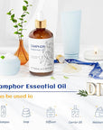 HIQILI 100ML Camphor Essential Oil Pure, 100% Undiluted for Skin, Diffuser, Aromatherapy - 3.38 Fl Oz
